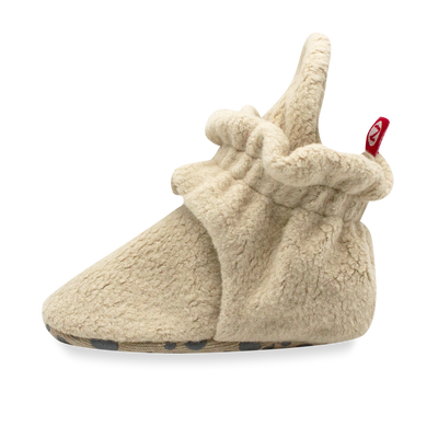 Cozie Fleece Gripper Booties - Khaki by Zutano