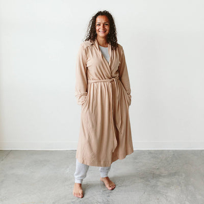 Viscose Bamboo + Organic Cotton Women's Robe - Sandstone by Goumikids
