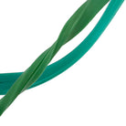 Close-up of green and blue ribbons on a white background