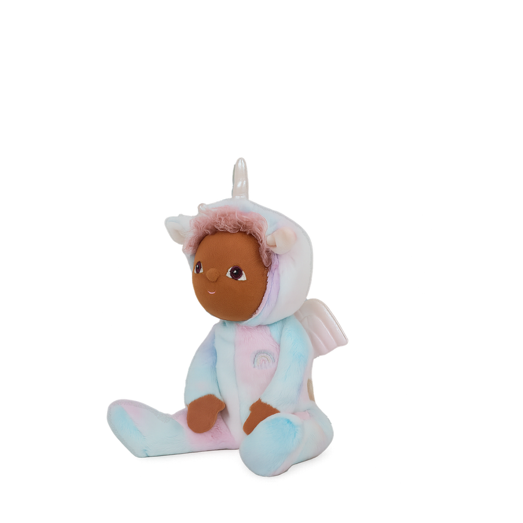Plush toy with a unicorn design on a white background