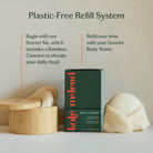 Kale Mccleod Sleep Stone packaging with a bamboo canister and stone on a neutral background.