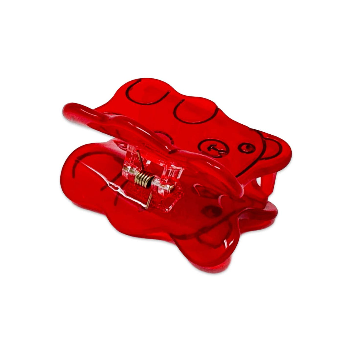 Red hair clip on a white background