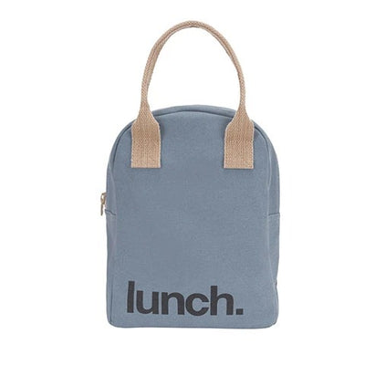 Zipper Lunch Bag - 'Lunch' in Blue by Fluf