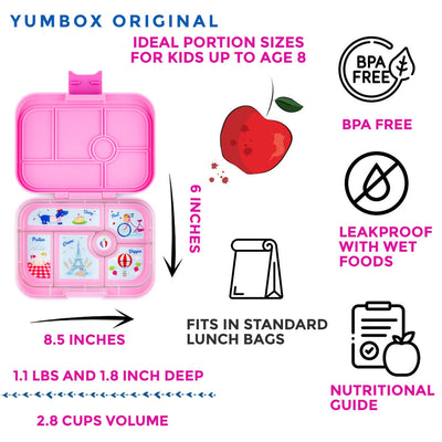 Yumbox Original Leakproof Bento Box - 6 Compartment - Fifi Pink