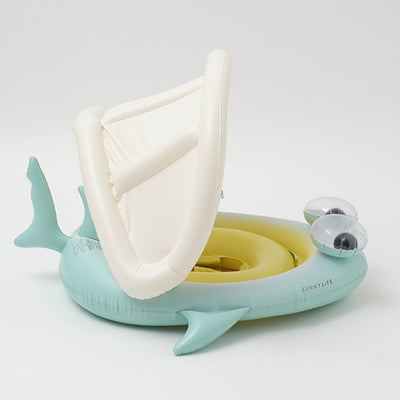 Baby Float Salty the Shark - Blue/Lime by Sunnylife