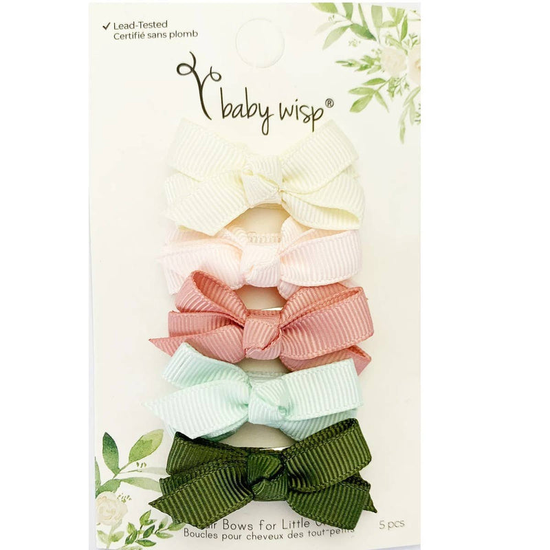 Chelsea Grosgrain Bows on Snap Clips Set of 5 - Bouquet by Baby Wisp