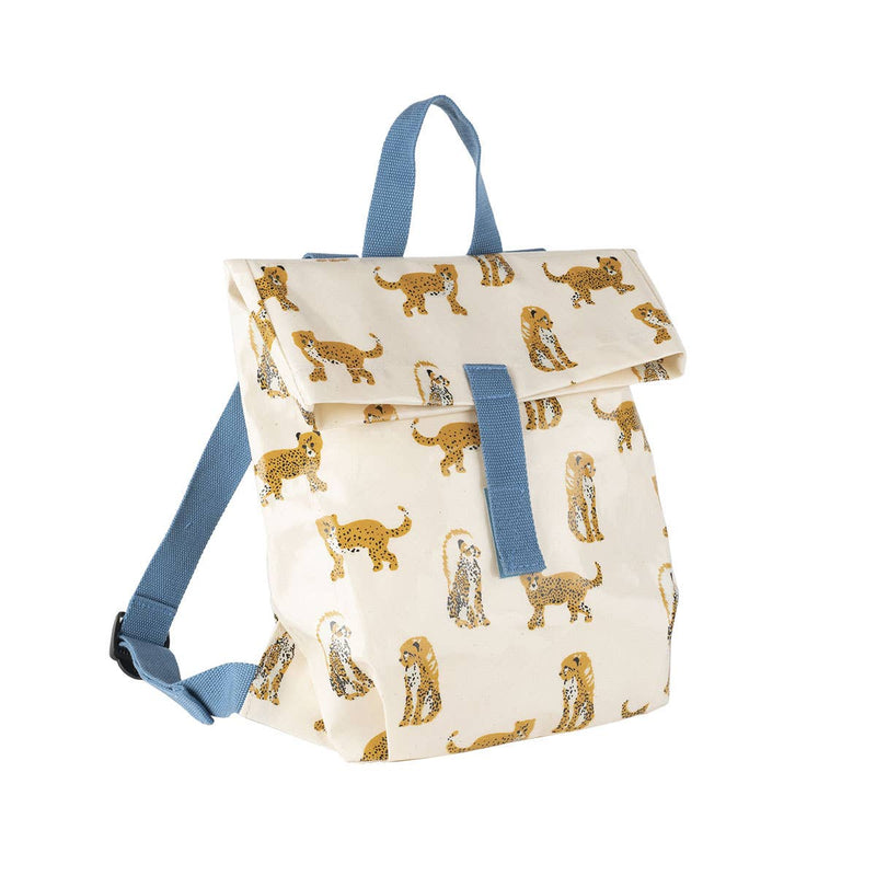 Mini Messenger Backpack Coated Cotton - Yellow Jaguars by Petit Jour