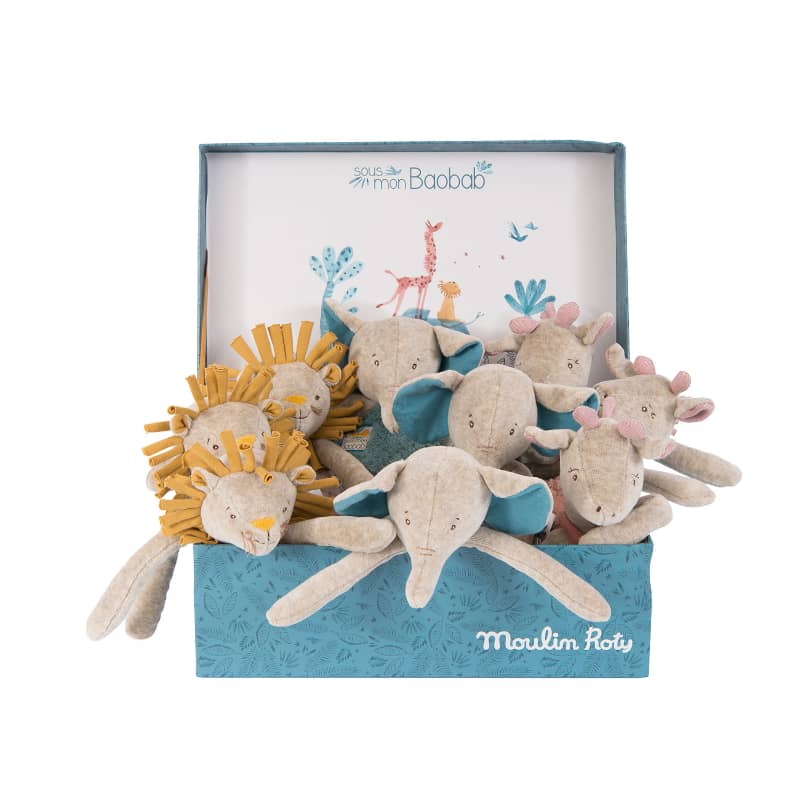 Under My Baobab Tree Plush Rattle by Moulin Roty