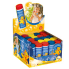 Display box of Pustefix bubble wands with a child playing with bubbles on a white background