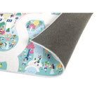 Children's play mat with colorful illustrations and textured back
