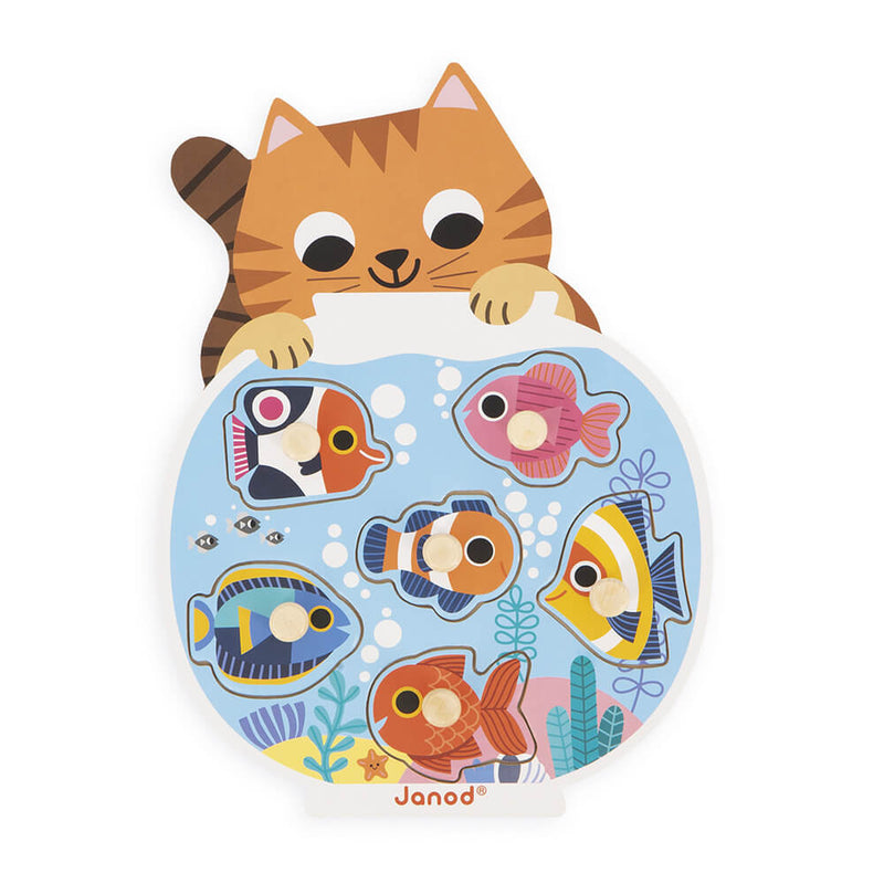 Toddler Wooden Peg Puzzle - Aquarium by Janod