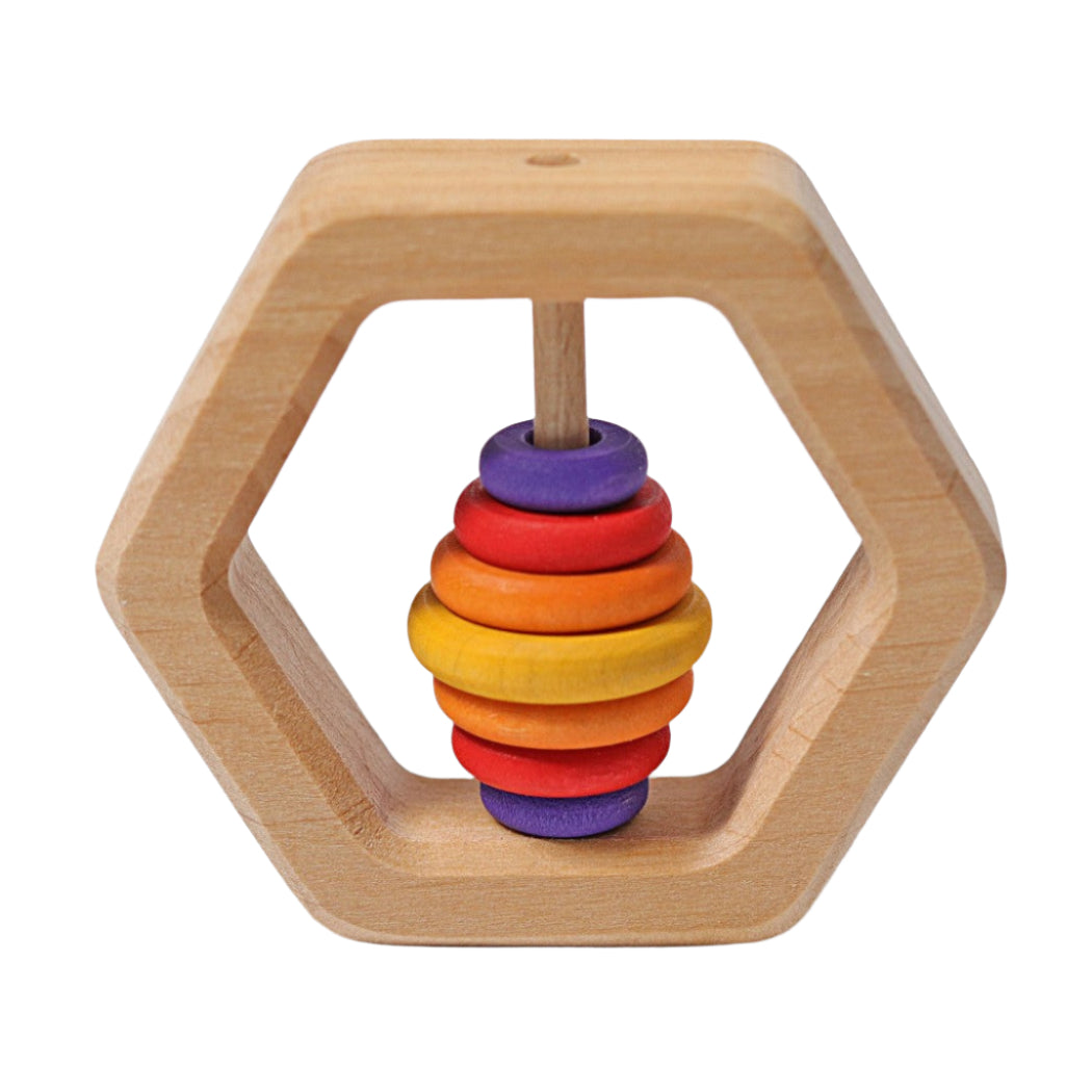 Pasifier Rattle Rattle Hexagonal by Grimm's – Pacifier Kids Boutique