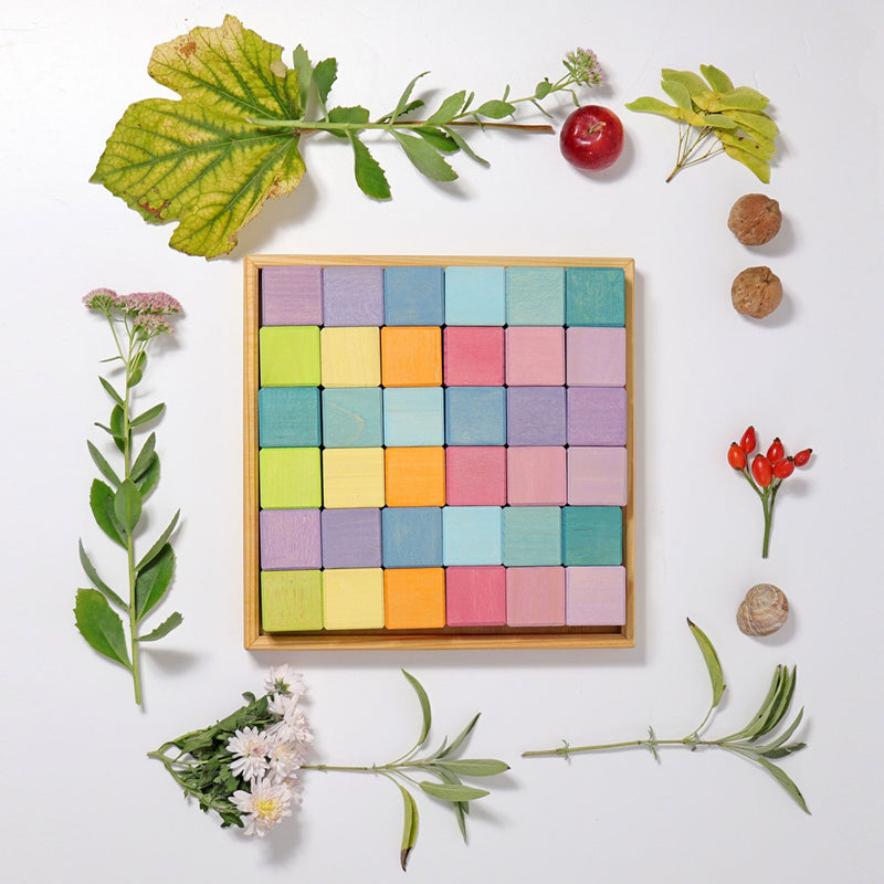 Pastel Mosaic Wooden Blocks by Grimm&