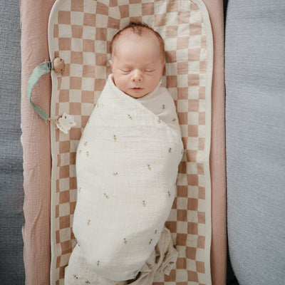 Organic Muslin Swaddle - Bees by Mushie & Co