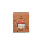 Brown cardboard box with a small round light and 'noodoll' branding on a white background