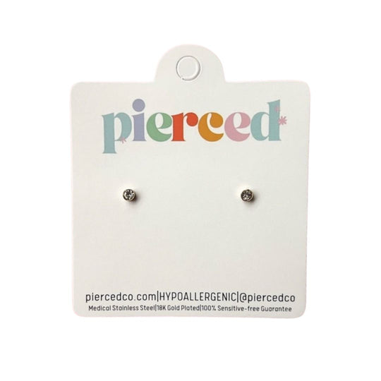 Tiny Diamond Earrings by Pierced