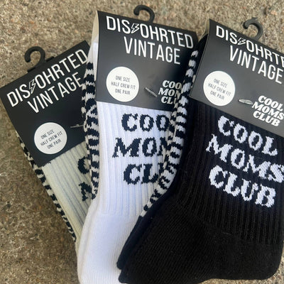 Cool Moms Club Socks - White by Disohrted Vintage