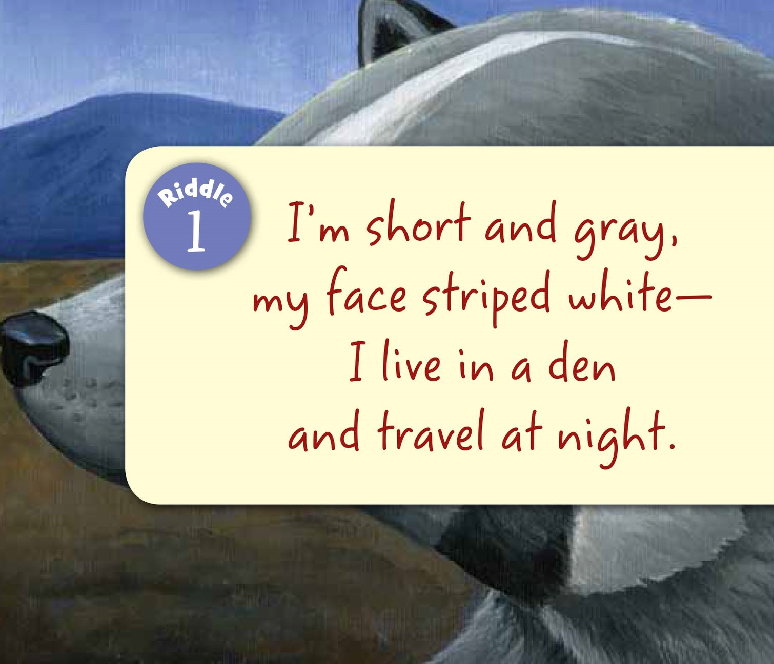 Illustration of a bear with a riddle about a bear on a blue background
