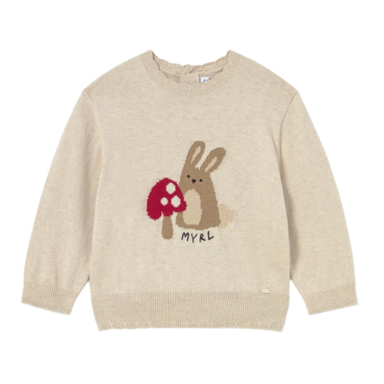 Baby Animal Jacquard Sweater - Oat by Mayoral - FINAL SALE