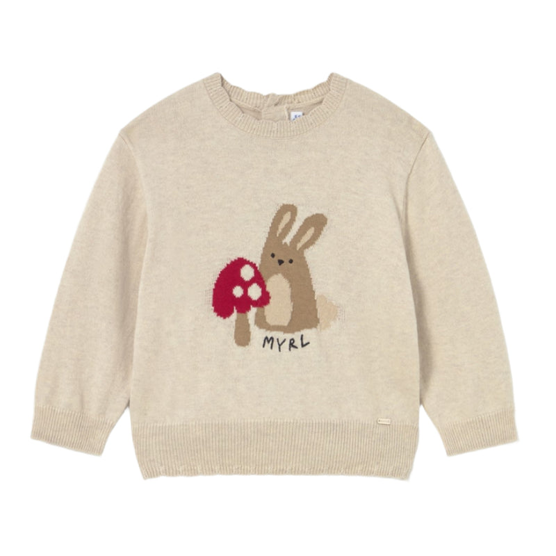 Baby Animal Jacquard Sweater - Oat by Mayoral - FINAL SALE