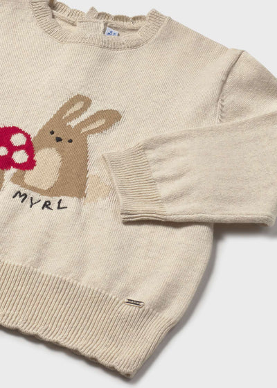 Baby Animal Jacquard Sweater - Oat by Mayoral - FINAL SALE