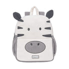 Zebra-shaped backpack on a white background