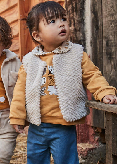 Baby Faux Fur Vest - Sand by Mayoral - FINAL SALE