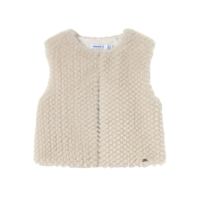 Baby Faux Fur Vest - Sand by Mayoral - FINAL SALE