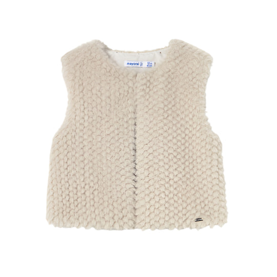Baby Faux Fur Vest - Sand by Mayoral - FINAL SALE