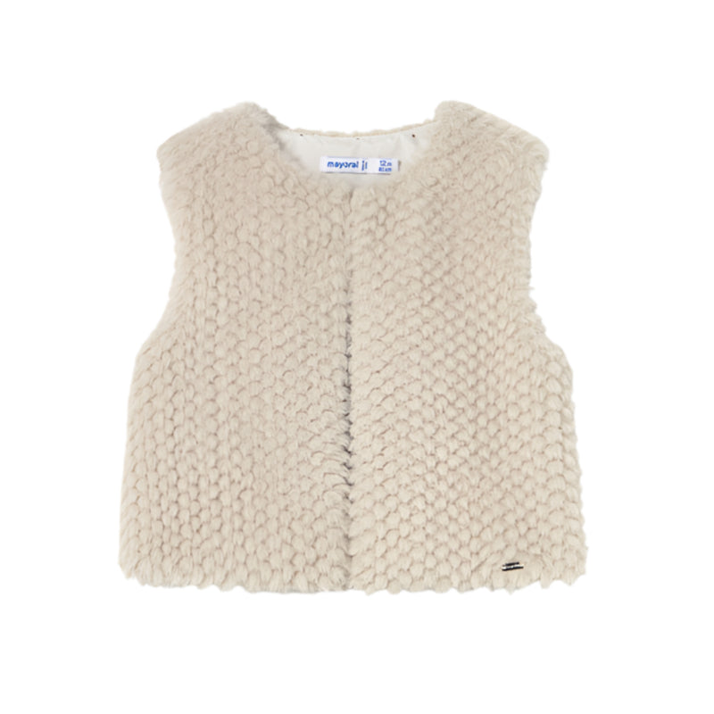 Baby Faux Fur Vest - Sand by Mayoral - FINAL SALE