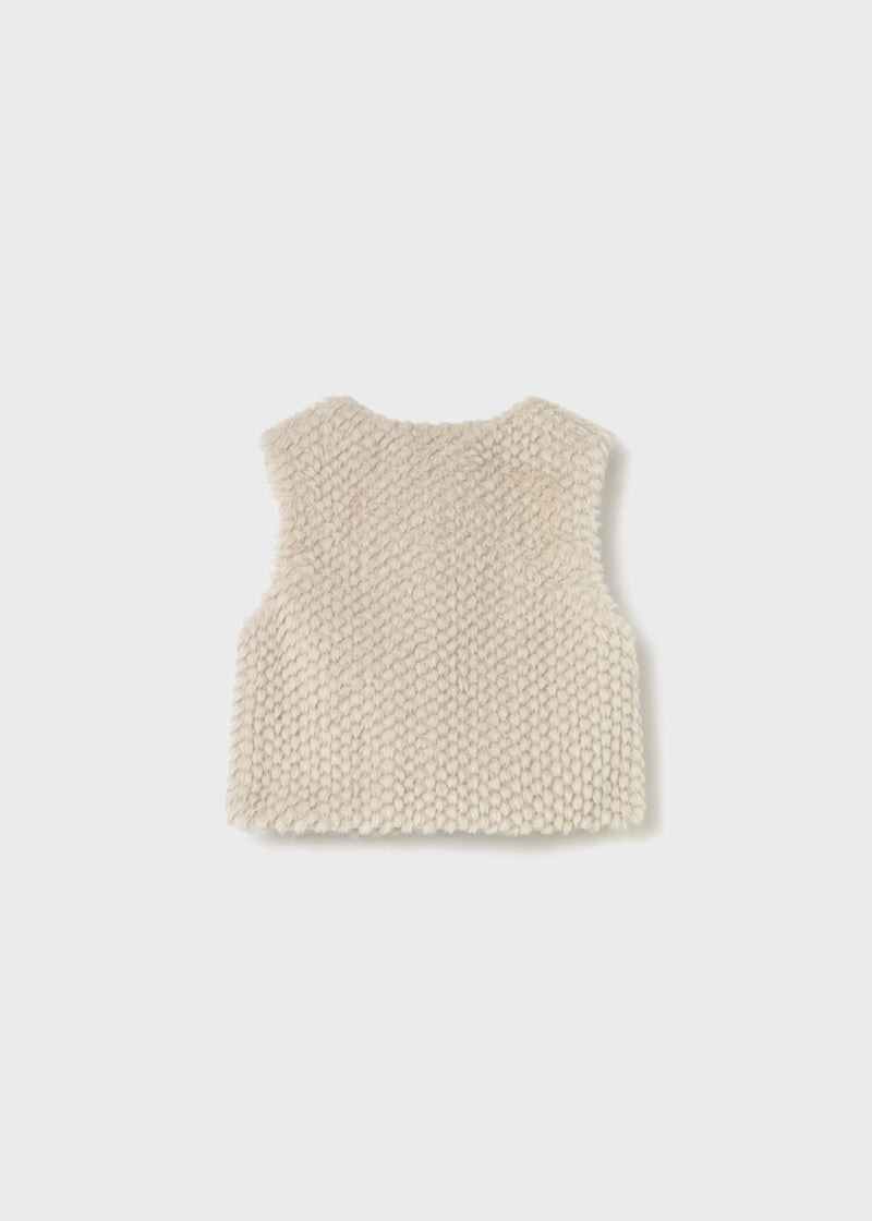 Baby Faux Fur Vest - Sand by Mayoral - FINAL SALE