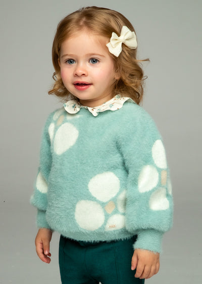 Baby Flower Jacquard Sweater - Jade by Mayoral