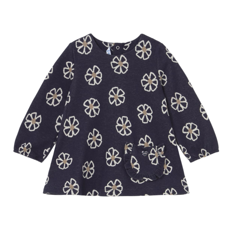 Baby Knit Dress - Navy Flowers by Mayoral - FINAL SALE