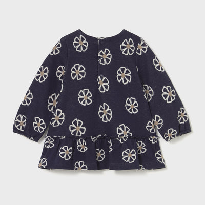 Baby Knit Dress - Navy Flowers by Mayoral - FINAL SALE