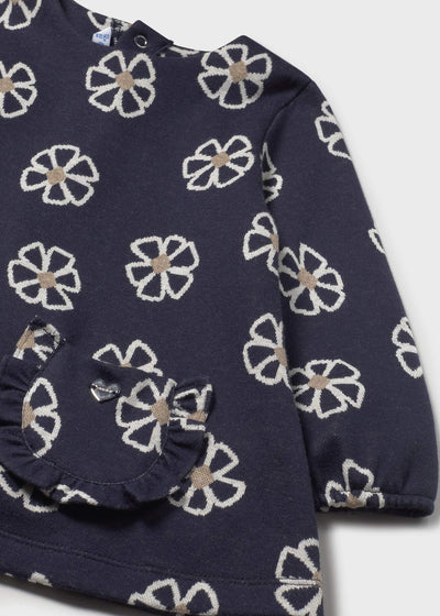 Baby Knit Dress - Navy Flowers by Mayoral - FINAL SALE