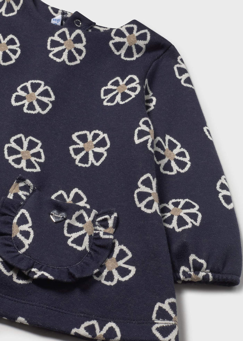 Baby Knit Dress - Navy Flowers by Mayoral - FINAL SALE