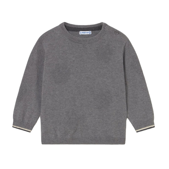 Baby Embossed Sweater - Graphite Heather by Mayoral