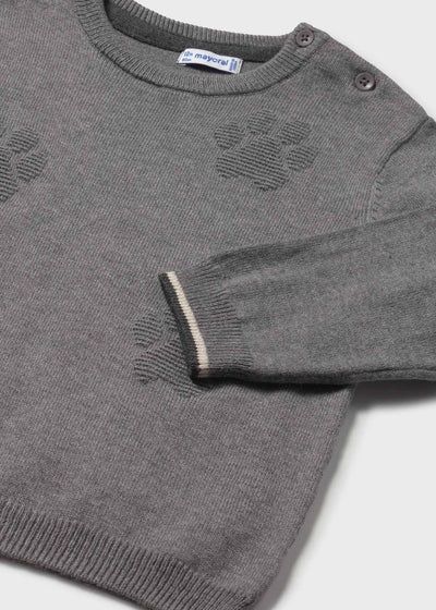 Baby Embossed Sweater - Graphite Heather by Mayoral
