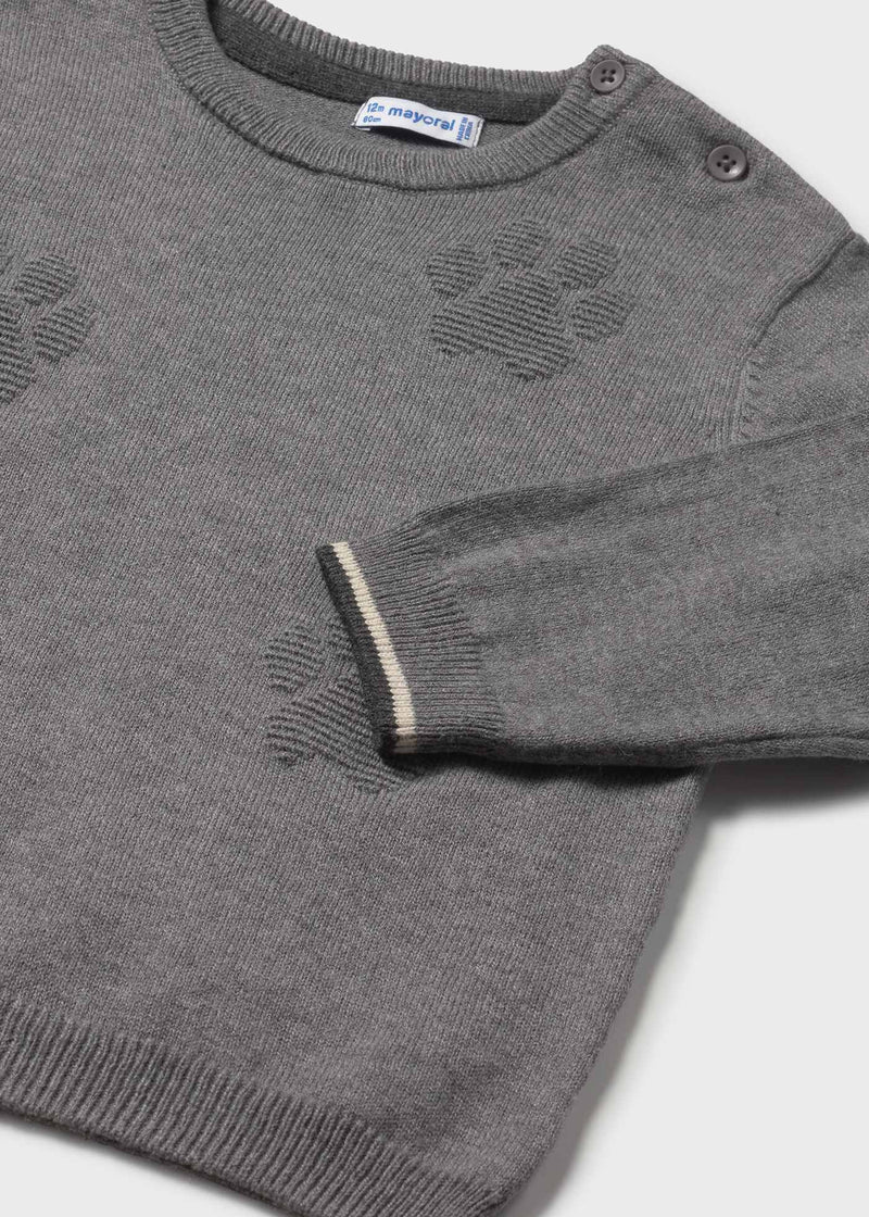 Baby Embossed Sweater - Graphite Heather by Mayoral