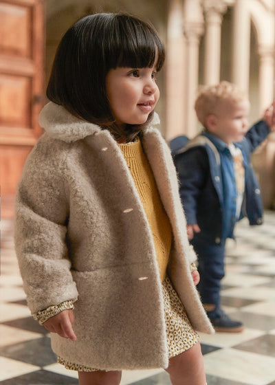 Baby Shearling Coat - Sand by Mayoral - FINAL SALE