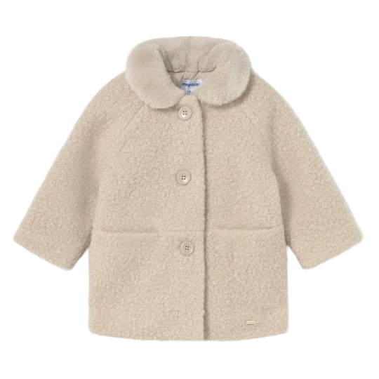 Baby Shearling Coat - Sand by Mayoral - FINAL SALE