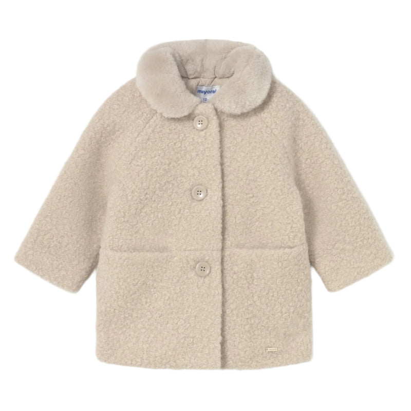Baby Shearling Coat - Sand by Mayoral - FINAL SALE