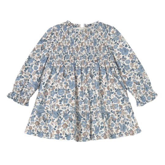 Baby Ruffled Velvet Dress - Bluebell by Mayoral - FINAL SALE