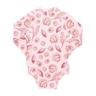 Baby Girls Arden Swim Suit - Pink Sea Shells by Pink Chicken