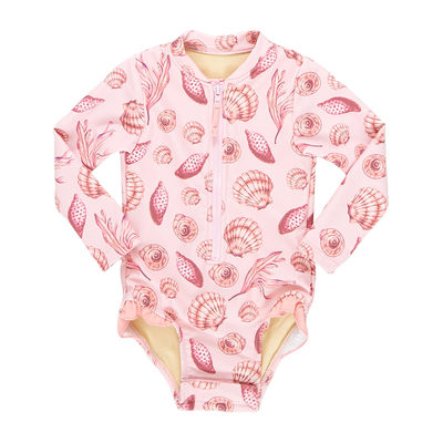Baby Girls Arden Swim Suit - Pink Sea Shells by Pink Chicken