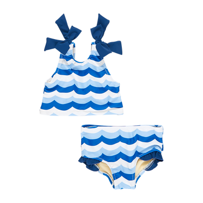 Baby Girls Shelly Tankini - Ocean Waves by Pink Chicken