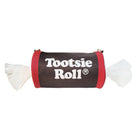 Tootsie Roll candy shaped like a pillow with red and white design on a white background