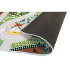 Children's play mat with colorful designs on a white background
