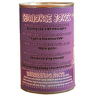 Purple can with seahorse jokes and facts on a white background