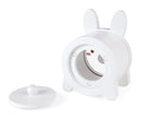 A white rabbit-shaped container with a matching round lid, photographed on a clean white background.